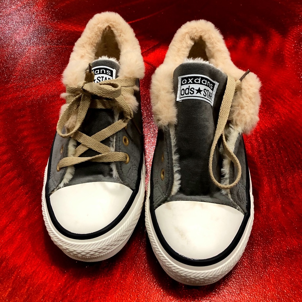 Faux Fur lined Converse Like Sneakers